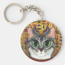 Bast Goddess, Egyptian Bastet Cat Art Keychain