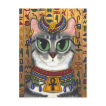 Bast Goddess Egyptian Bastet Cat Art Postcard