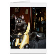 Bastet on Anubis Greeting Card