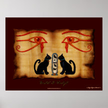 Bastet & Wadjet Egyptian Art Print