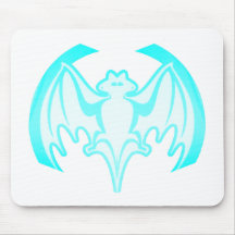 Bat Cyan Inv The MUSEUM Zazzle Gifts Mousepads