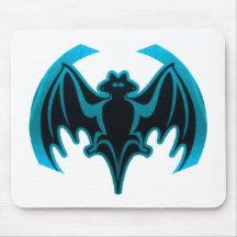 Bat Cyan The MUSEUM Zazzle Gifts Mouse Pad
