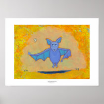 Bat floating flying fun unique modern pop folk art