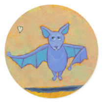 Bat floating flying hovering with heart cute art