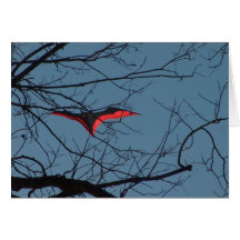 Bat Kite in Tree Halloween Card