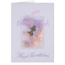 BAT MITZVAH FLORAL BUTTERFLY GREETING cards