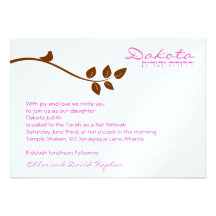 Bat Mitzvah Invitation Dakota Pink METALLIC PAPER