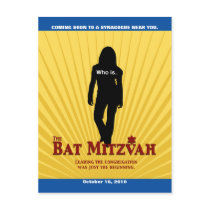 Bat Mitzvah Movie Star Save the Date Post Card