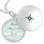 Bat Mitzvah necklace in mint green and white