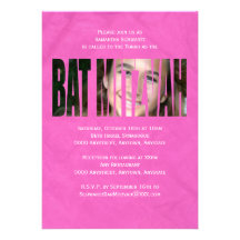 Bat Mitzvah Photo Invitation in Hot Pink, Crinkled
