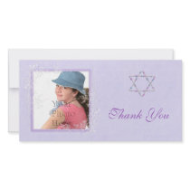 Bat Mitzvah Purple Personalized Photo Card