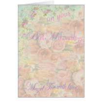 BAT MITZVAH ROSE PAINTING GREETING cards