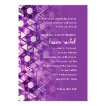 Bat Mitzvah Star of David Damask Custom Invitation