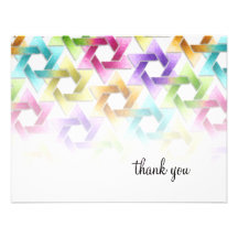 Bat Mitzvah Star of David Damask Thank You Card Custom Invites