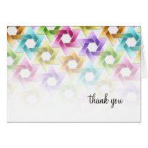 Bat Mitzvah Star of David Rainbow Damask Cards