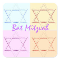Bat Mitzvah/Star of David Square Stickers