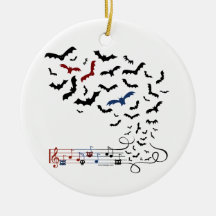 Bat Music Design 2 Christmas Ornaments