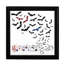 Bat Music Design 2 Trinket Boxes