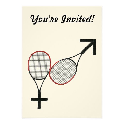Bataille du tennis de sexes invitations personnalisables