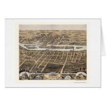 Batavia, IL Panoramic Map - 1869 Greeting Cards