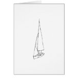 Bateau à voile. Croquis en noir et blanc. Carte