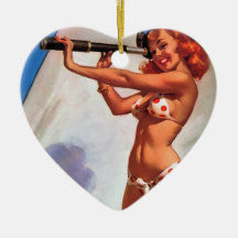 Bateau à voile vintage de Gil Elvgren naviguant le Décorations De Noël