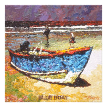 Bateau bleu impressions photo