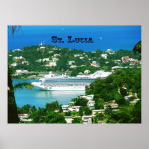 Bateau de croisière accouplé chez le St Lucia Posters