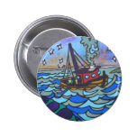 Bateau de pêche badge avec épingle