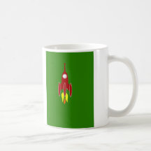 bateau rouge de fusée tasse