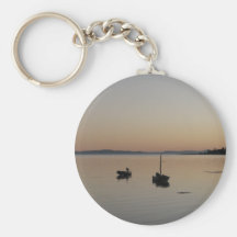 Bateaux au crépuscule porte-clefs