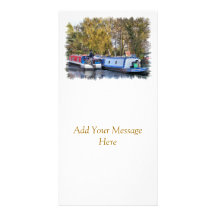BATEAUX DE CANAL BRITANNIQUES CARTES DE VŒUX AVEC PHOTO