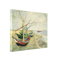 Bateaux de pêche sur la plage par Vincent van Gogh Toiles Tendues