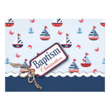 Bateaux oh ! Carte de baptême Faire-parts