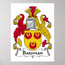 Bateman Family Crest Poster
