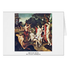 Bath Of Diana By Clouet François Greeting Card