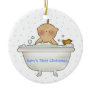 Bath Time Baby Boy's First Christmas ornament