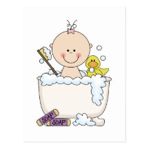 Bath Time Girl Tshirts and Gifts Post Card