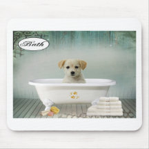 Bath time puppy mousepad