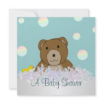 Bath Time Teddy Baby Shower Invitation