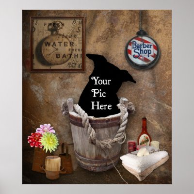 Bath Tub Wash Bucket Western Photography Backdrop Poster by KahunaLuna