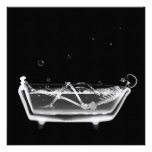 Bath Tub X-Ray Skeleton Black & White Announcement