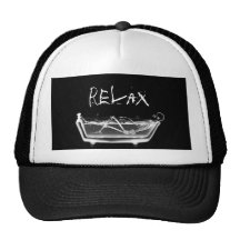 Bath Tub X-Ray Skeleton Black & White Mesh Hats