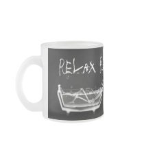 Bath Tub X-Ray Skeleton Black & White Mug