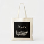 Bath Tub X-Ray Skeleton Black & White Tote Bag