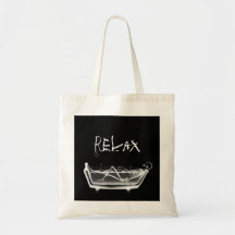 Bath Tub X-Ray Skeleton Black & White Tote Bag