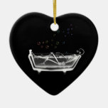 Bath Tub X-Ray Skeleton - Rainbow Bubbles Christmas Tree Ornament
