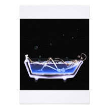 BATH TUB X-RAY VISION SKELETON - ORIGINAL PERSONALIZED INVITE