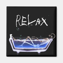 BATH TUB X-RAY VISION SKELETON - ORIGINAL FRIDGE MAGNETS