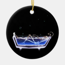 BATH TUB X-RAY VISION SKELETON - ORIGINAL CHRISTMAS TREE ORNAMENTS